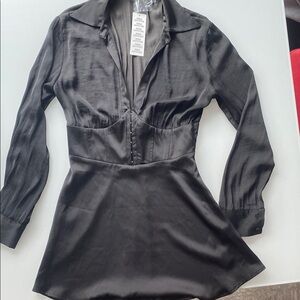 Urban Outfitters Black Satin Dress